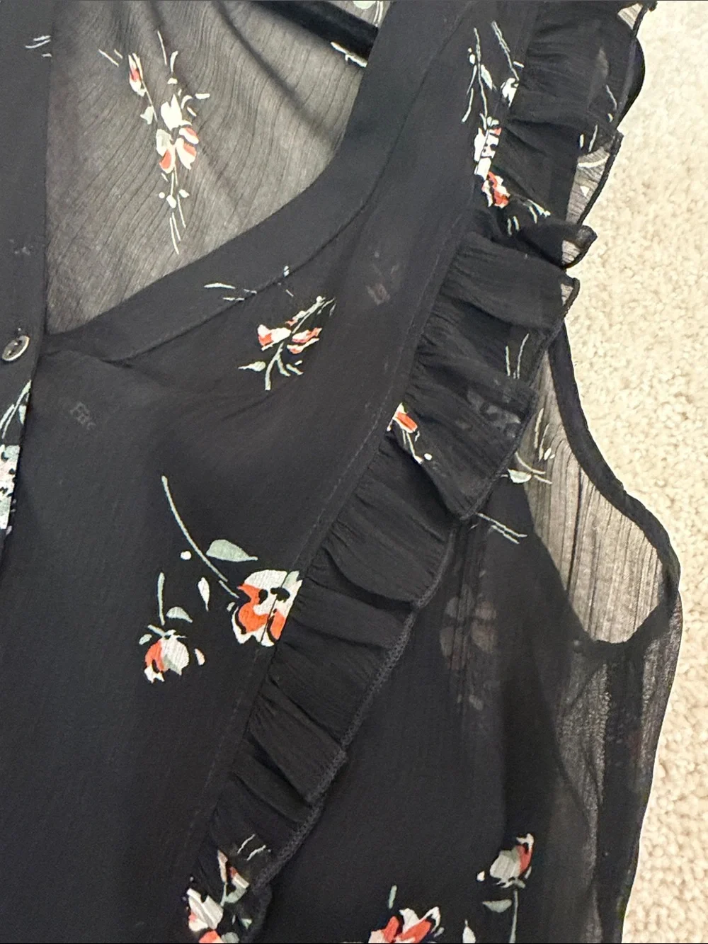 Black Floral Sleeveless Maxi Dress